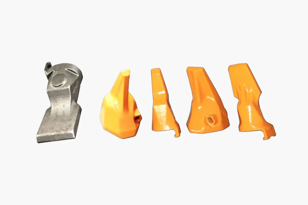 Bainitic steel draghead teeth for dredging wear applications, designed for continuous cutting and slurry abrasion.