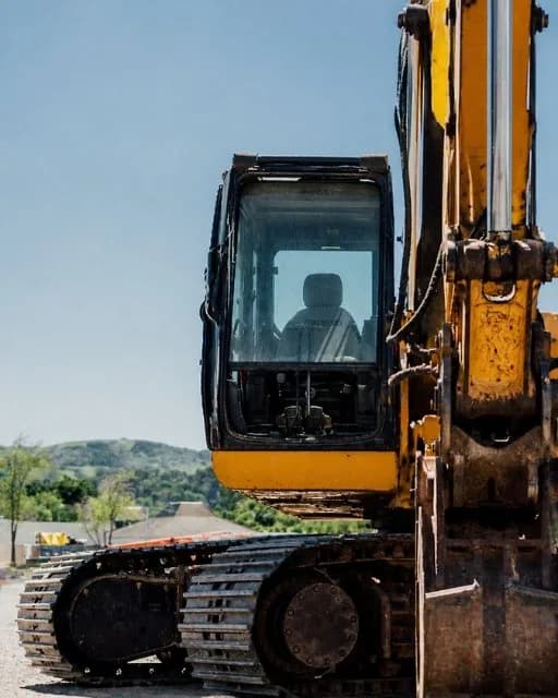 Crawler excavator on a construction site