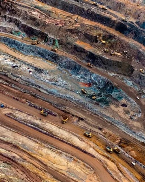 Open-pit mine haulage and excavation site