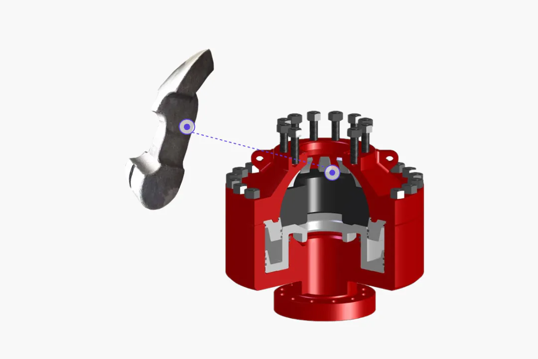ZG35CrMo alloy cast steel BOP support rib casting for oilfield pressure-bearing equipment.