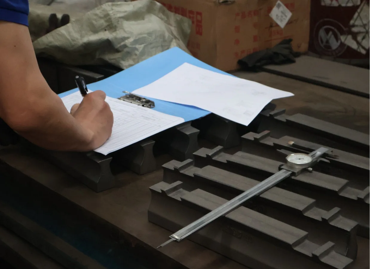 Pre-shipment inspection and quality recording for cast parts at Tsingbay foundry.