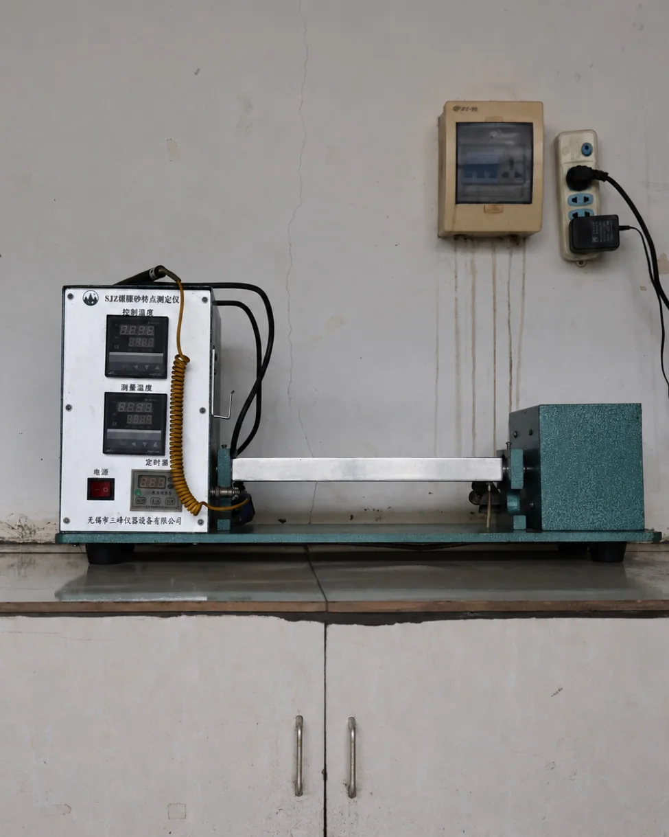 Sand melting point tester for thermal stability verification of foundry sand and shell mould materials.